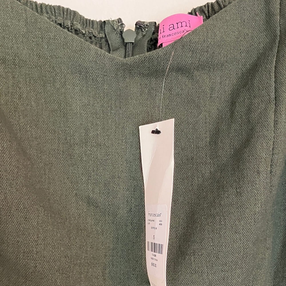 NWT Mi Ami Elegant Dar Green Puff Sleeve Romantic Dress Small - Picture 3 of 5